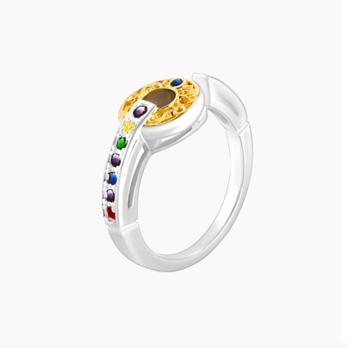 Colored Gemstone Circle Ring