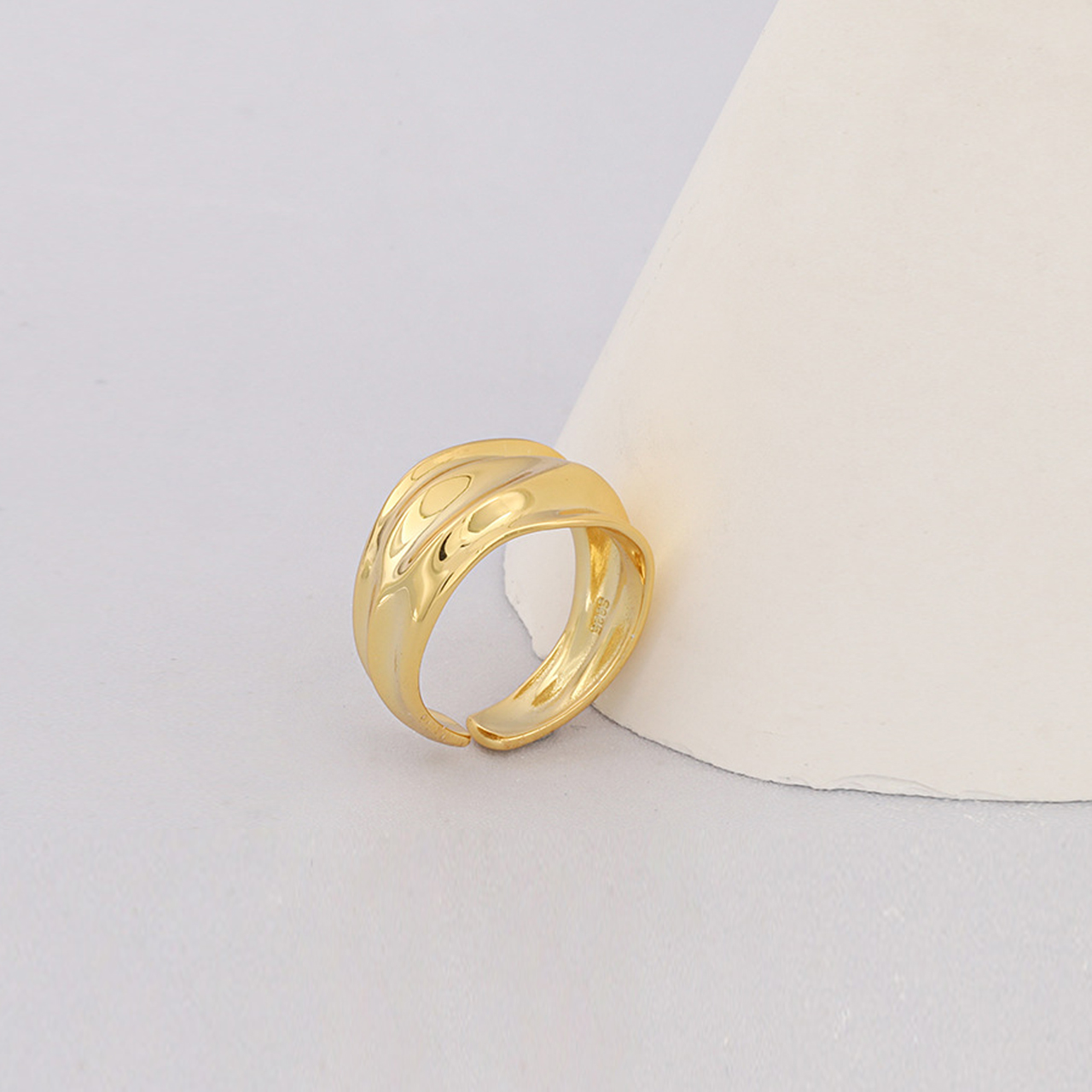 Irregular Concave Convex Gold Ring