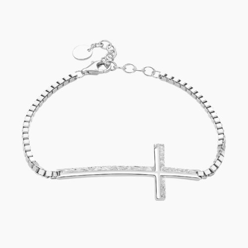 Silver Large Cross Bracelet
